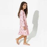 Nutcracker Pink Bamboo Girls' Long Sleeve Dress