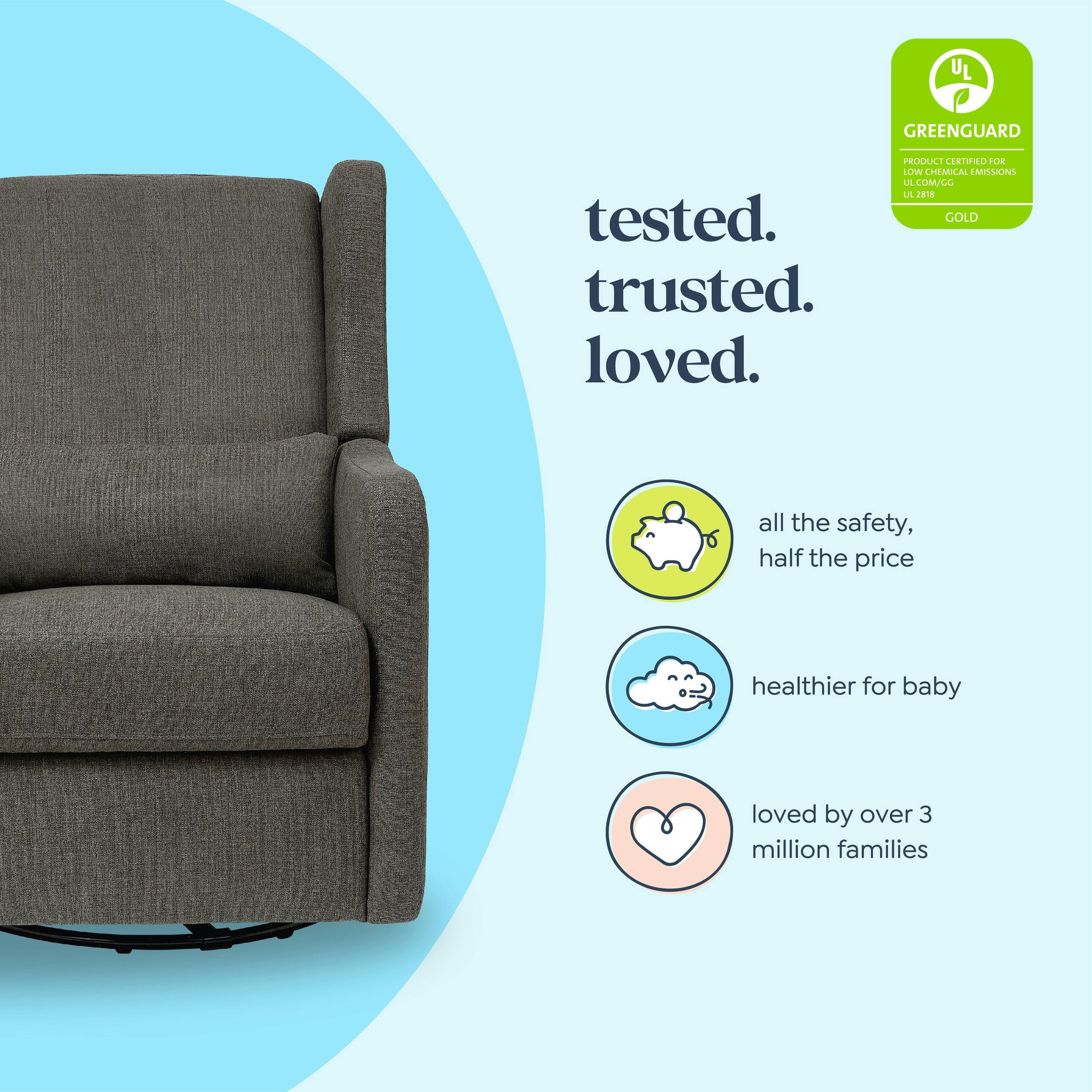 Carter's Arlo Recliner and Swivel Glider | Water Repellent & Stain Resistant Fabric