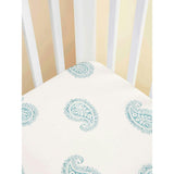 Block-Printed Cotton Fitted Crib Sheet