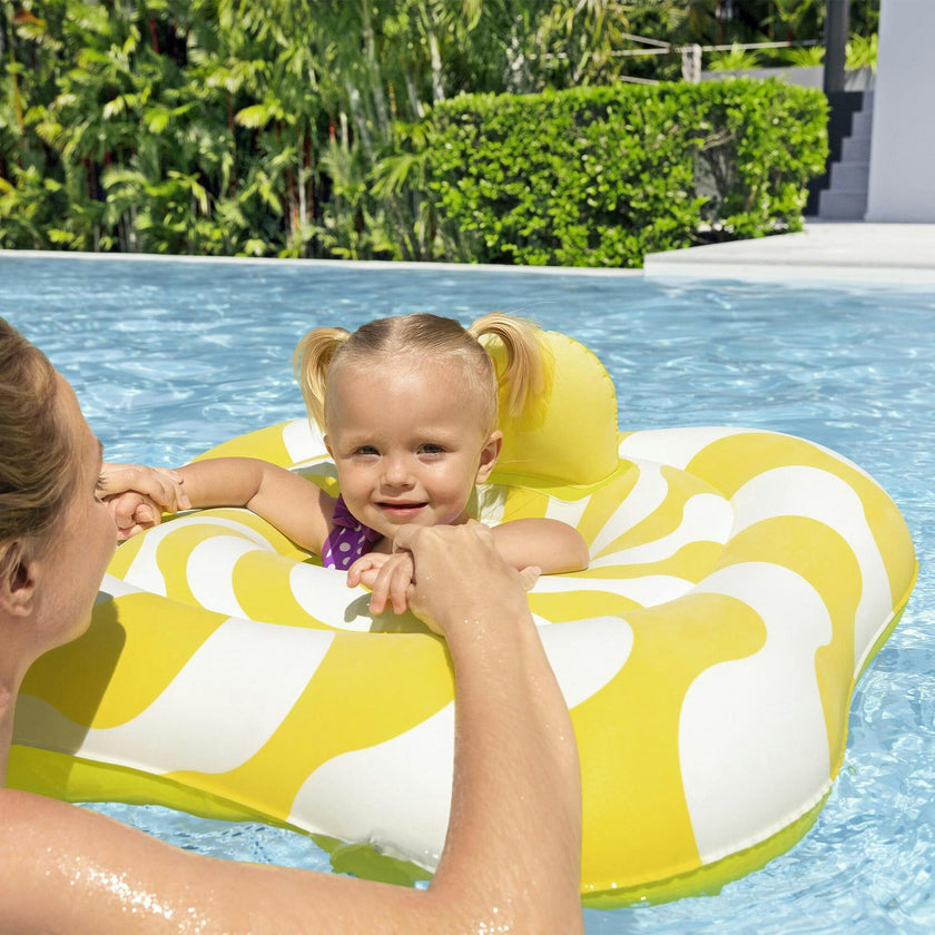 Comfort Plush: Baby Float - Yellow Wavy Square