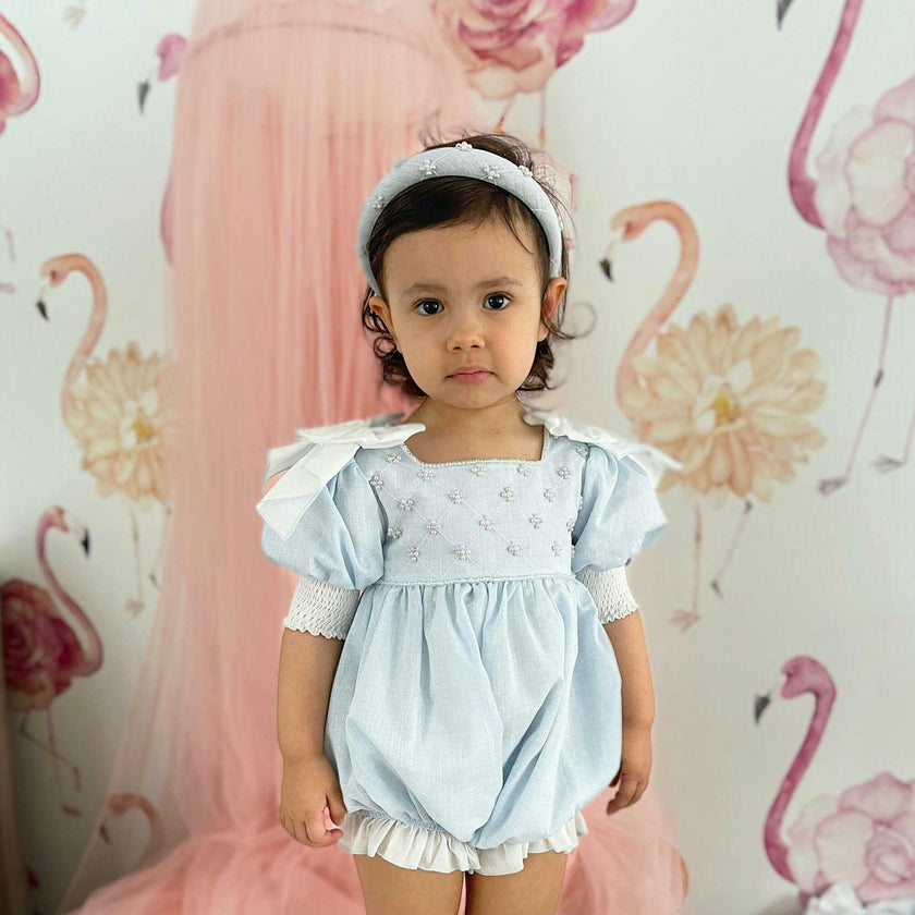 Charlotte Light Blue Linen Headband