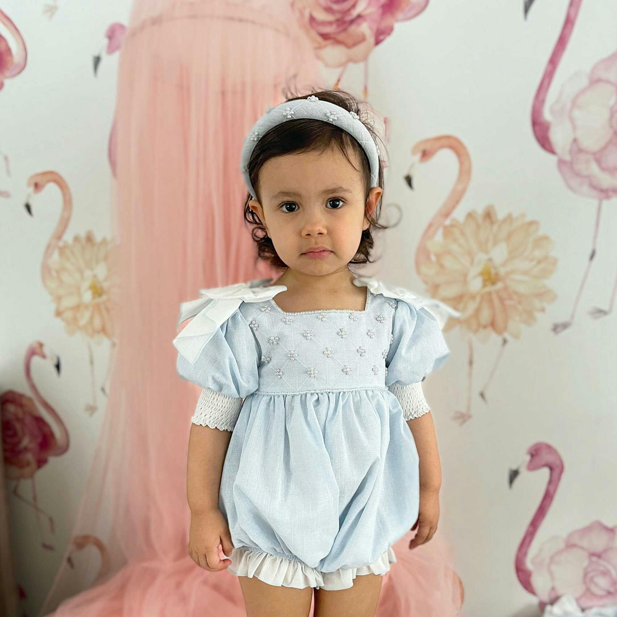 Charlotte Light Blue Linen Headband