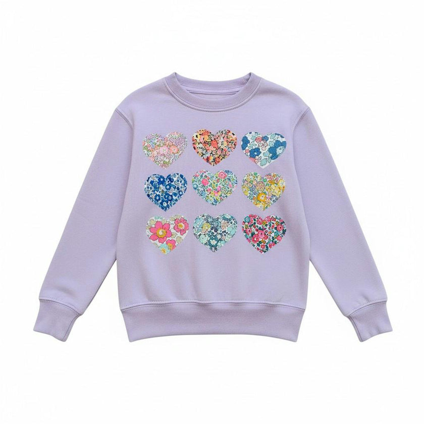 Liberty of London Children's hearts design purple jumper