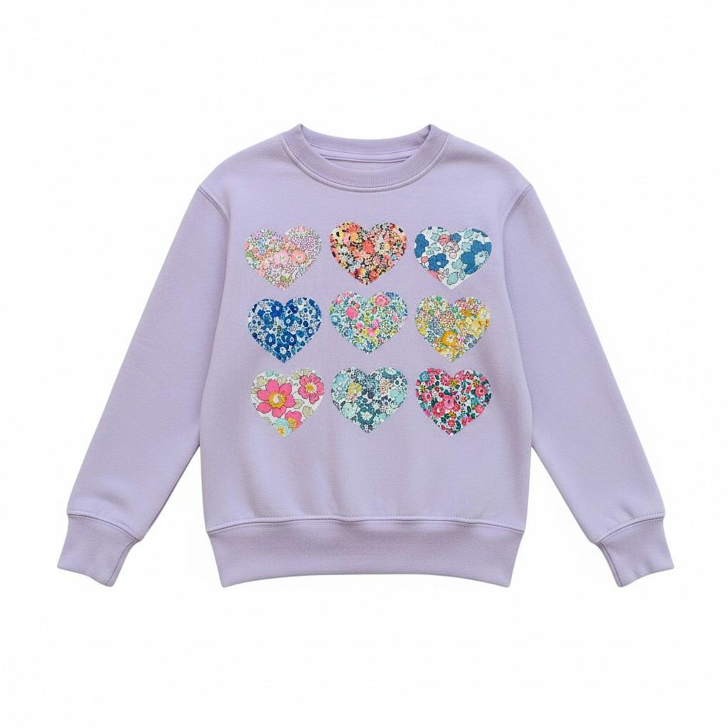 Liberty of London Children's hearts design purple jumper