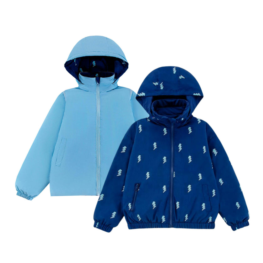 Max Reversible Rain Jacket Windbreaker, Blue Lightning
