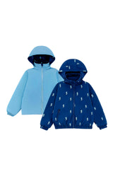 Max Reversible Rain Jacket Windbreaker, Blue Lightning