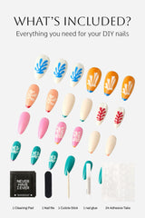 Henri Matisse Snow Flowers -  Almond Press-On Nails
