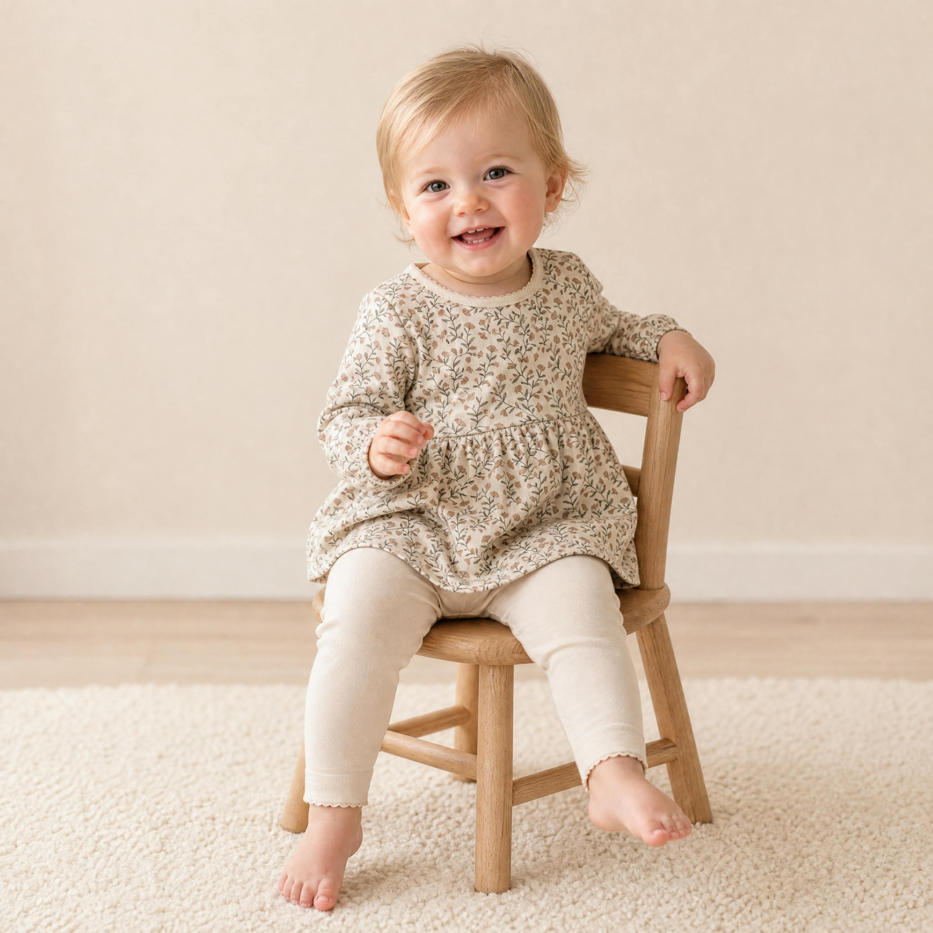 Organic Bodysuit Dress & Leggings Set - Rustbloom