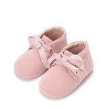 Minime Velvet Pre-Walker Baby Lace-Up Shoes