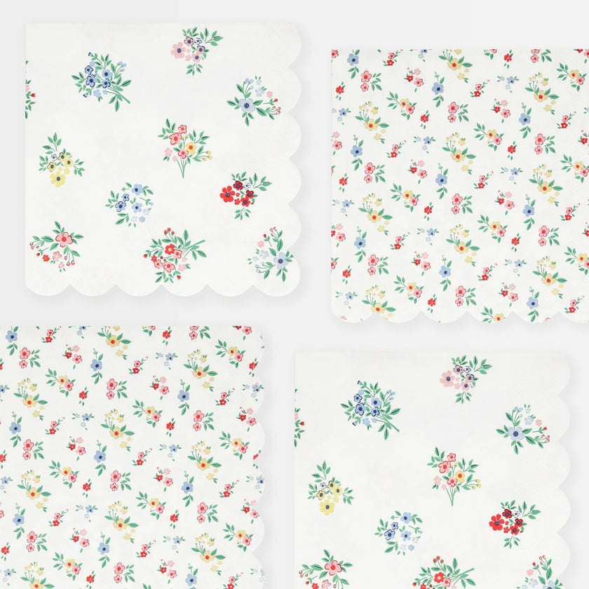 Ditsy Posy Scalloped Large Napkins