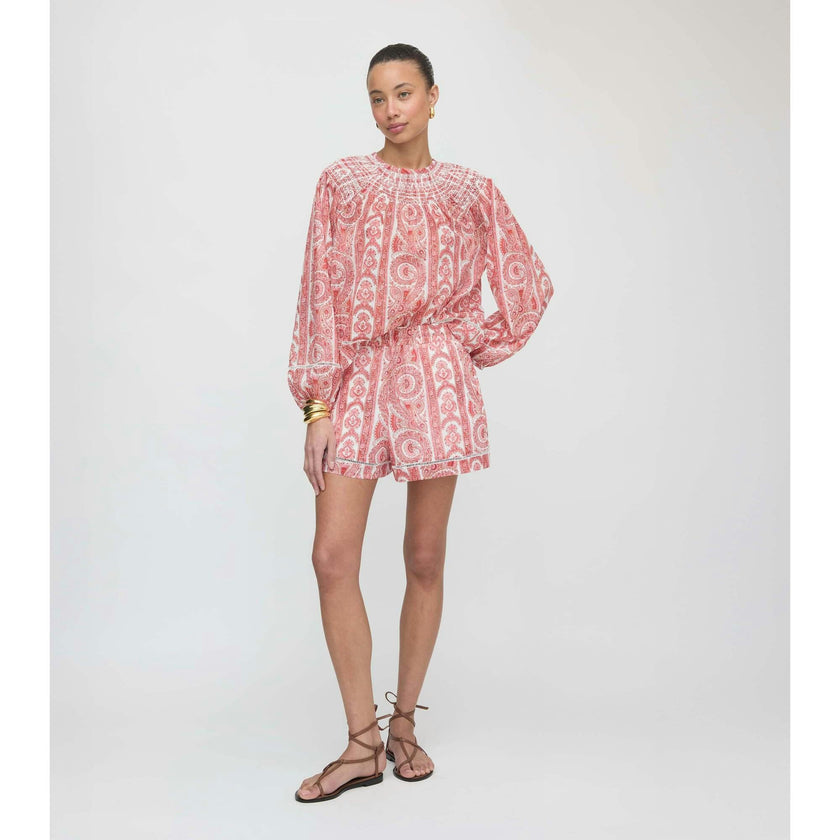 The Audrey Short - Coral Corsica Paisley