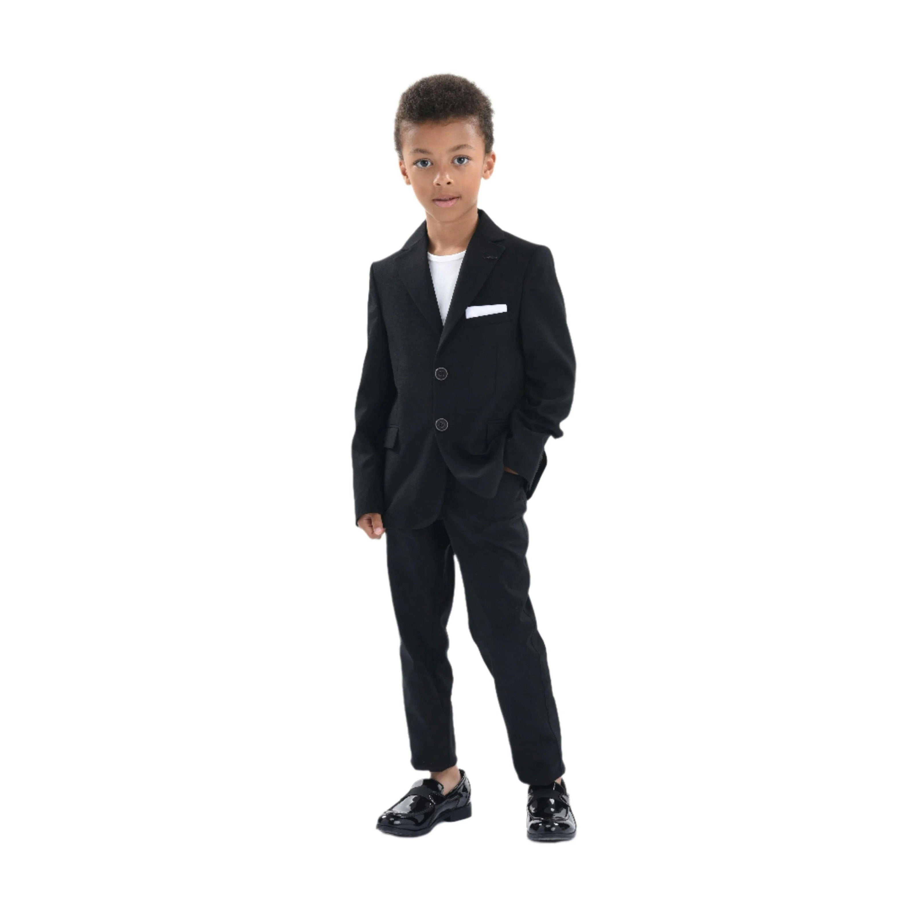 Black Twill Peak Lapel Blazer