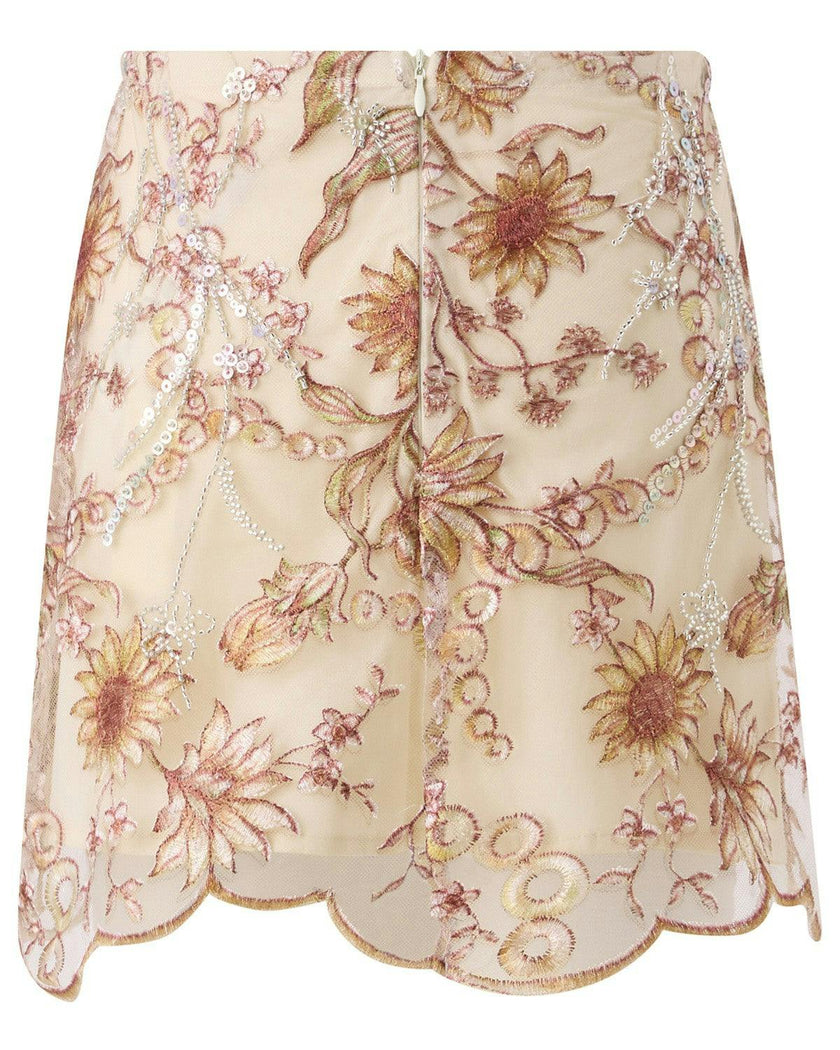Starla Sequin Embroidered Mini Skirt