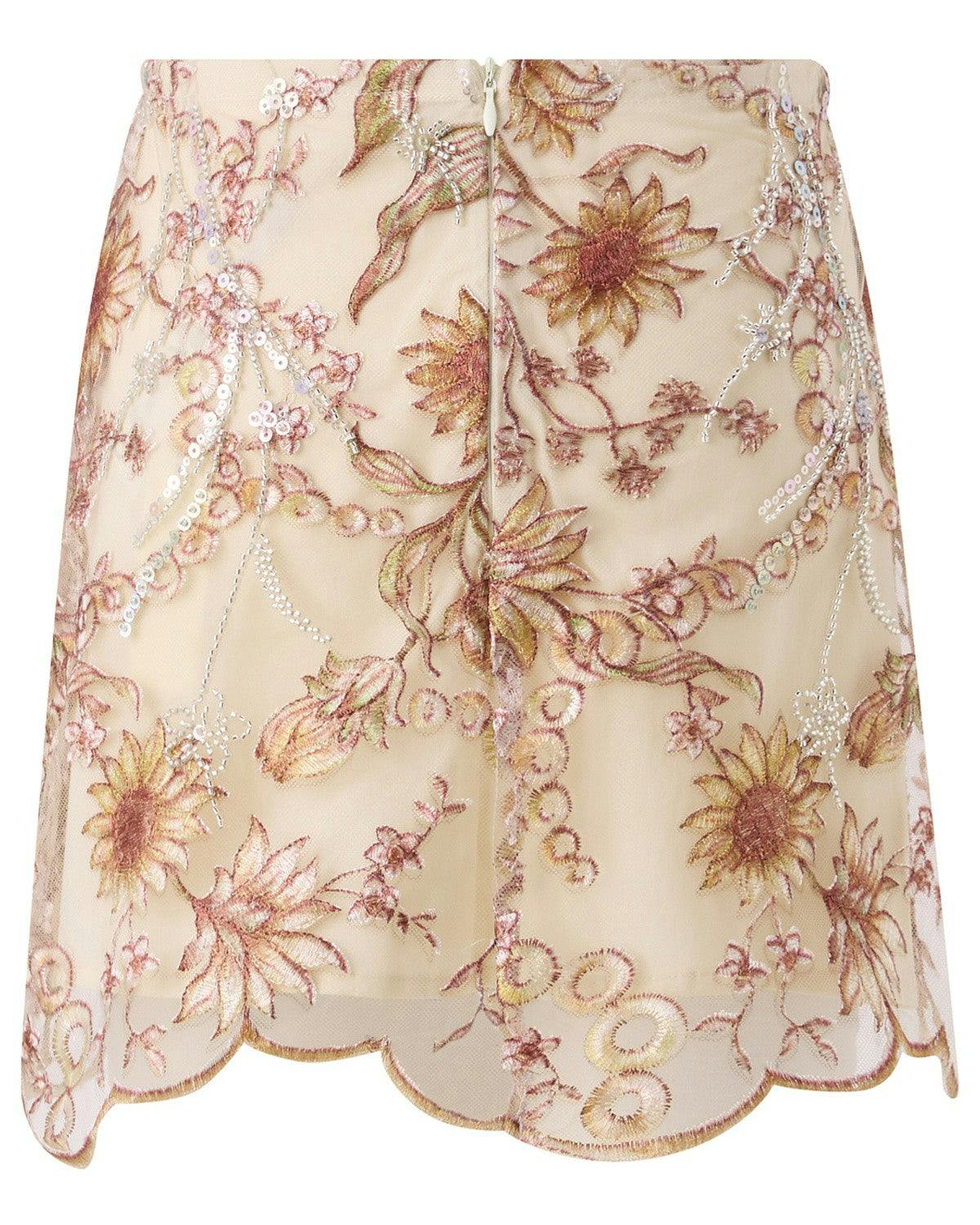 Starla Sequin Embroidered Mini Skirt