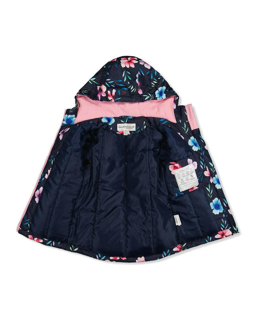 Light Weight Two Piece Chill Snowsuit Blue Floral Print