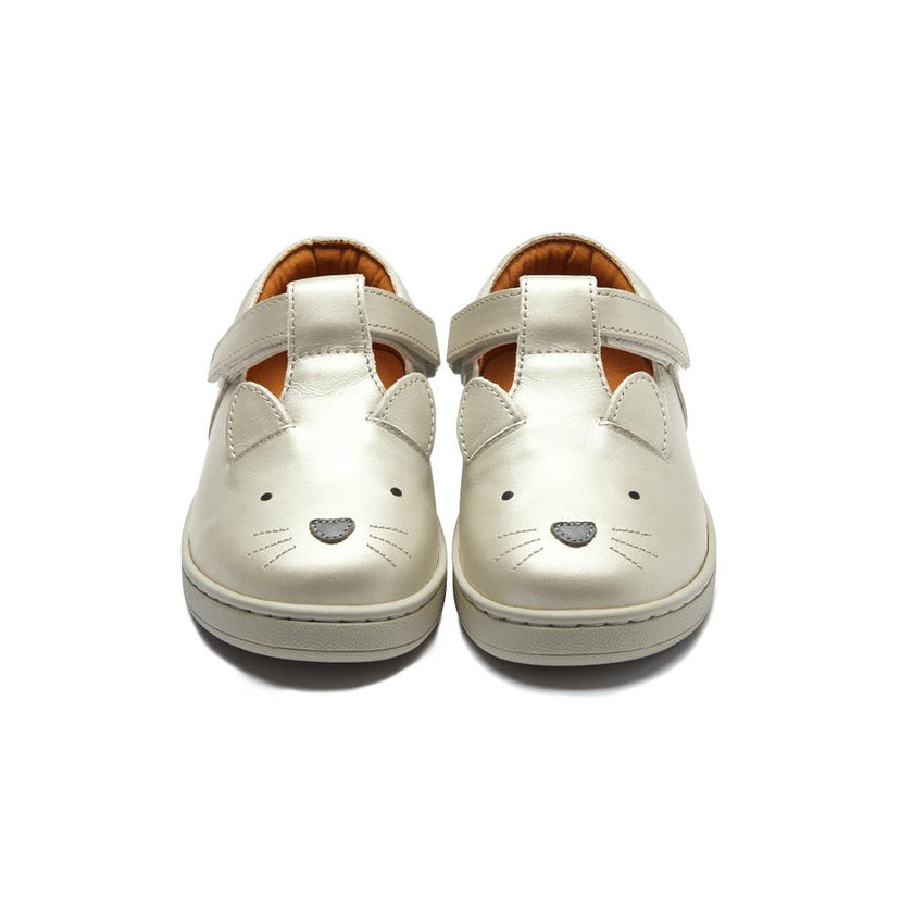 Esterre Shoes | Cat | Off White Metallic Leather
