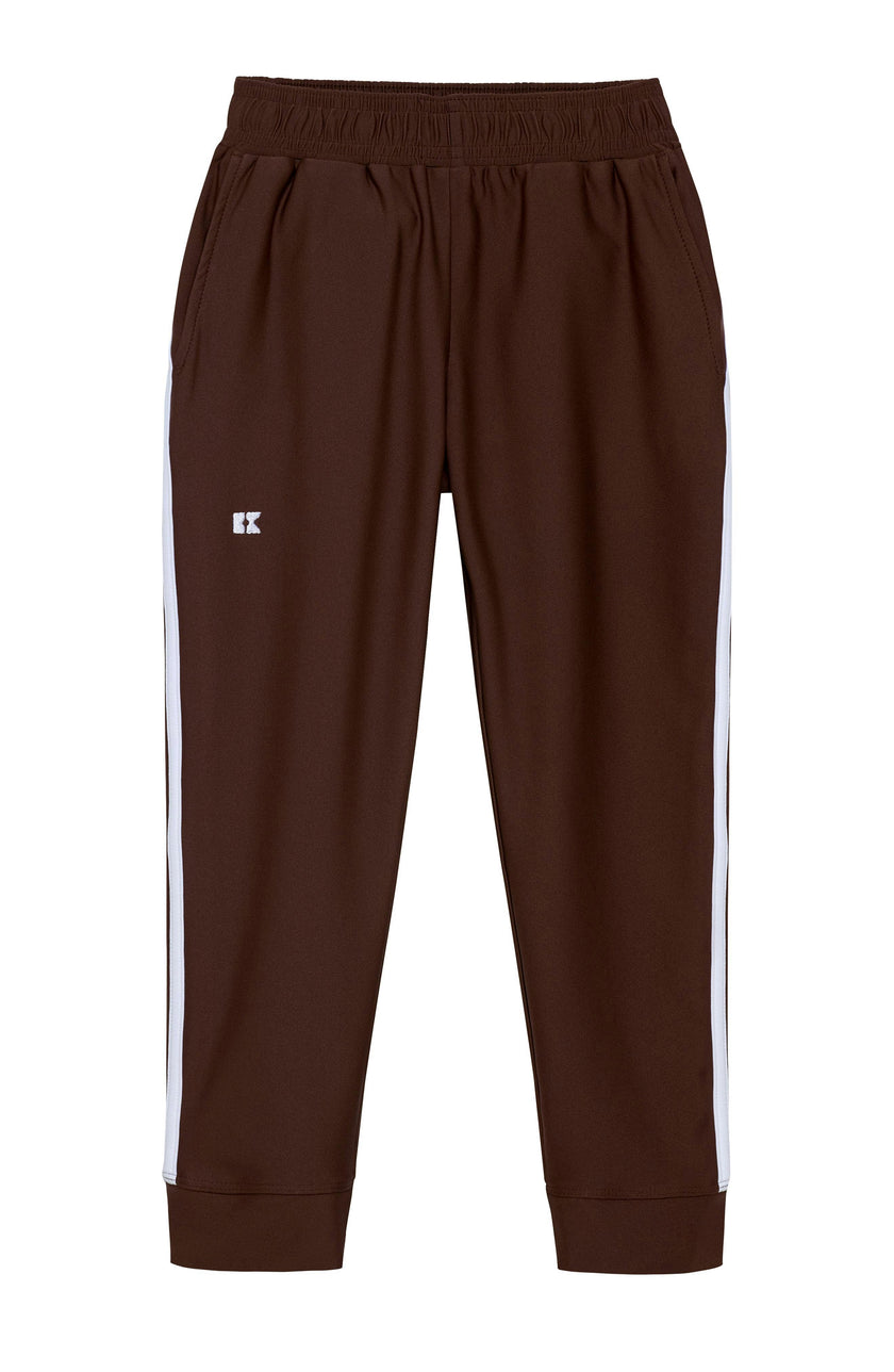 brown retro warm-up jogger