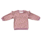 Girls Ruffle Sweatshirt in Cheetah