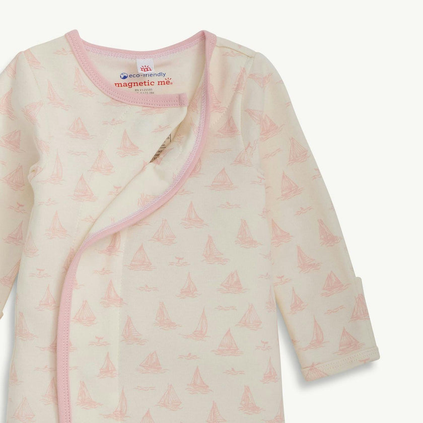 Tiny Tides Pk Org Cot Magnetic Gown + Hat Set