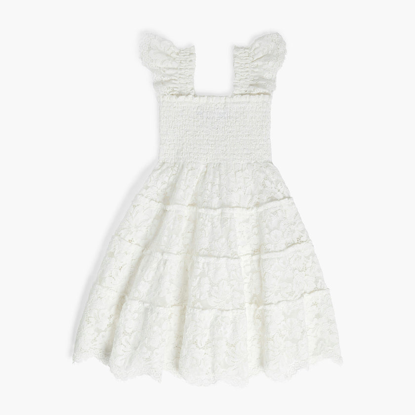 The Tiny Lace Ellie Nap Dress - White Fleur Lace Maisonette The Tiny Lace Ellie Nap Dress - White Fleur Lace Maisonette