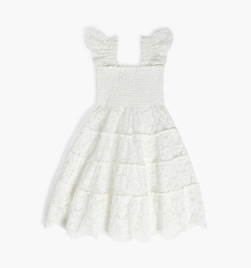The Tiny Lace Ellie Nap Dress - White Fleur Lace