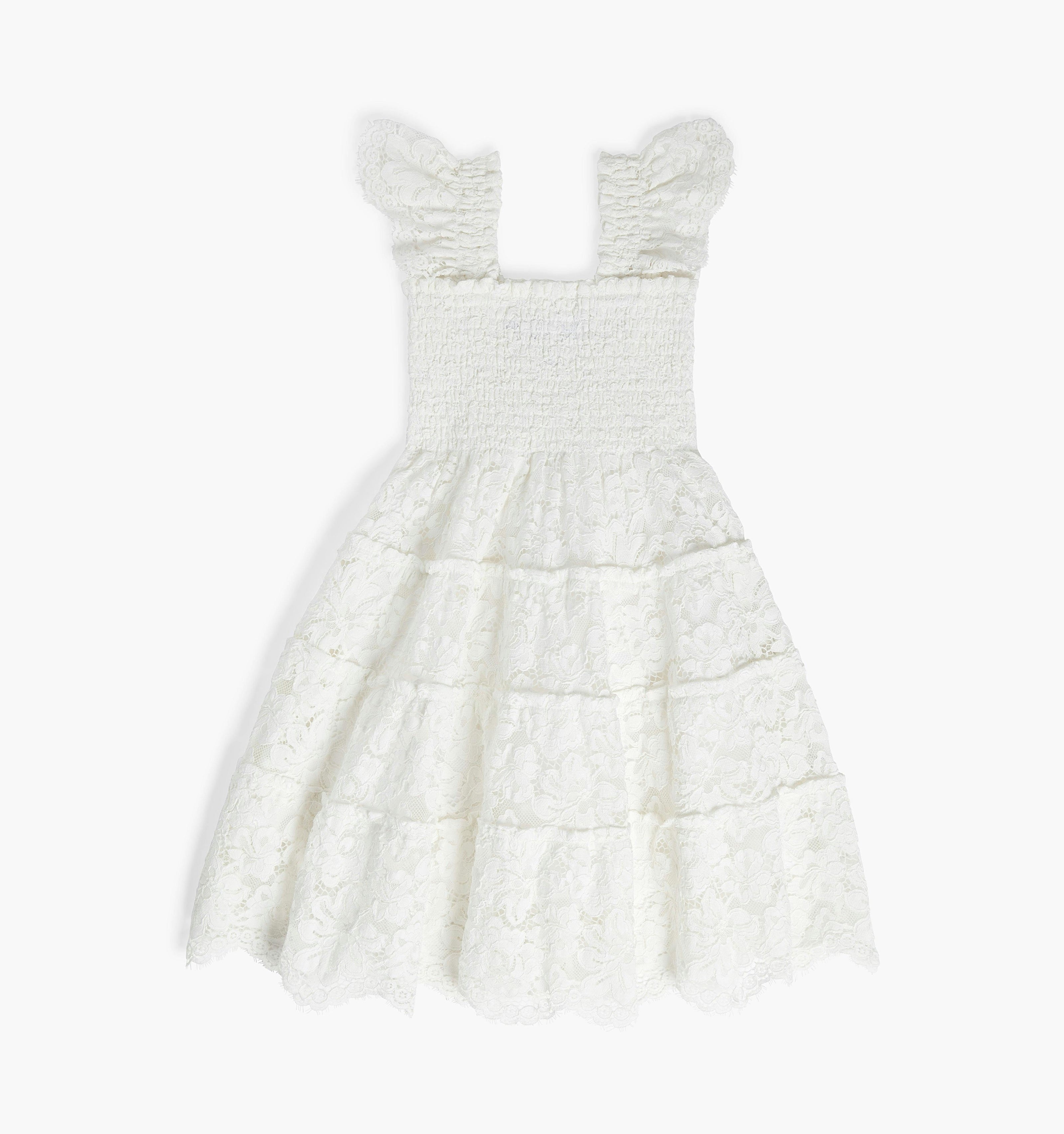 The Tiny Lace Ellie Nap Dress - White Fleur Lace  Maisonette