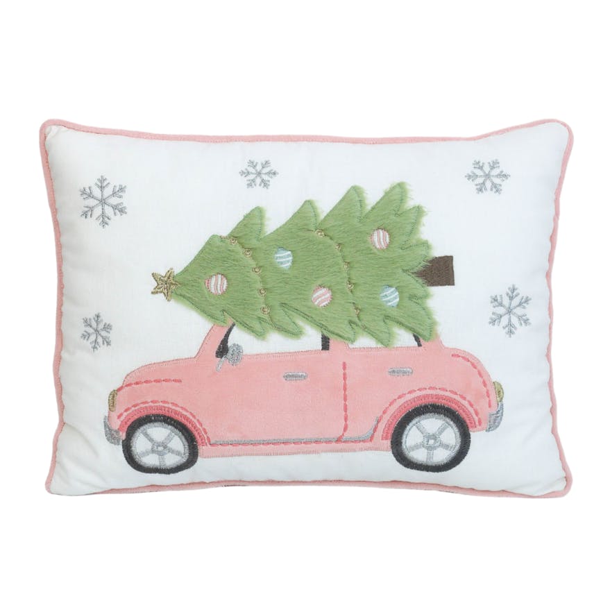 Pink Holiday Lumbar Pillow