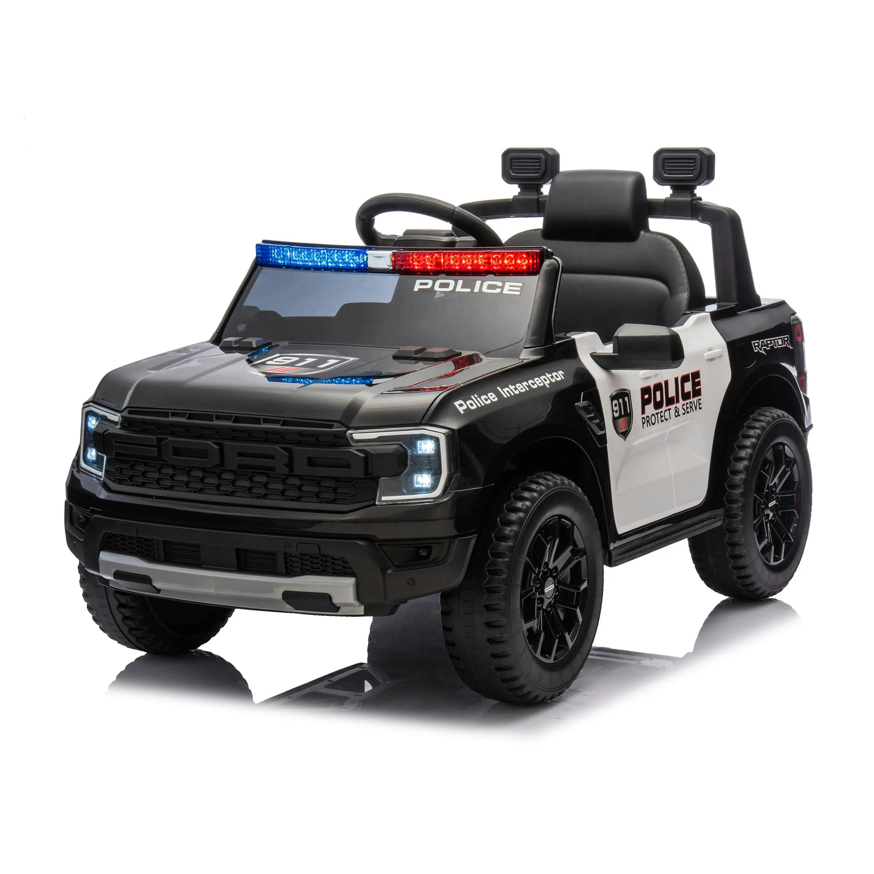 12V Licensed Ford Raptor Police Interceptor Kids Ride-On Truck