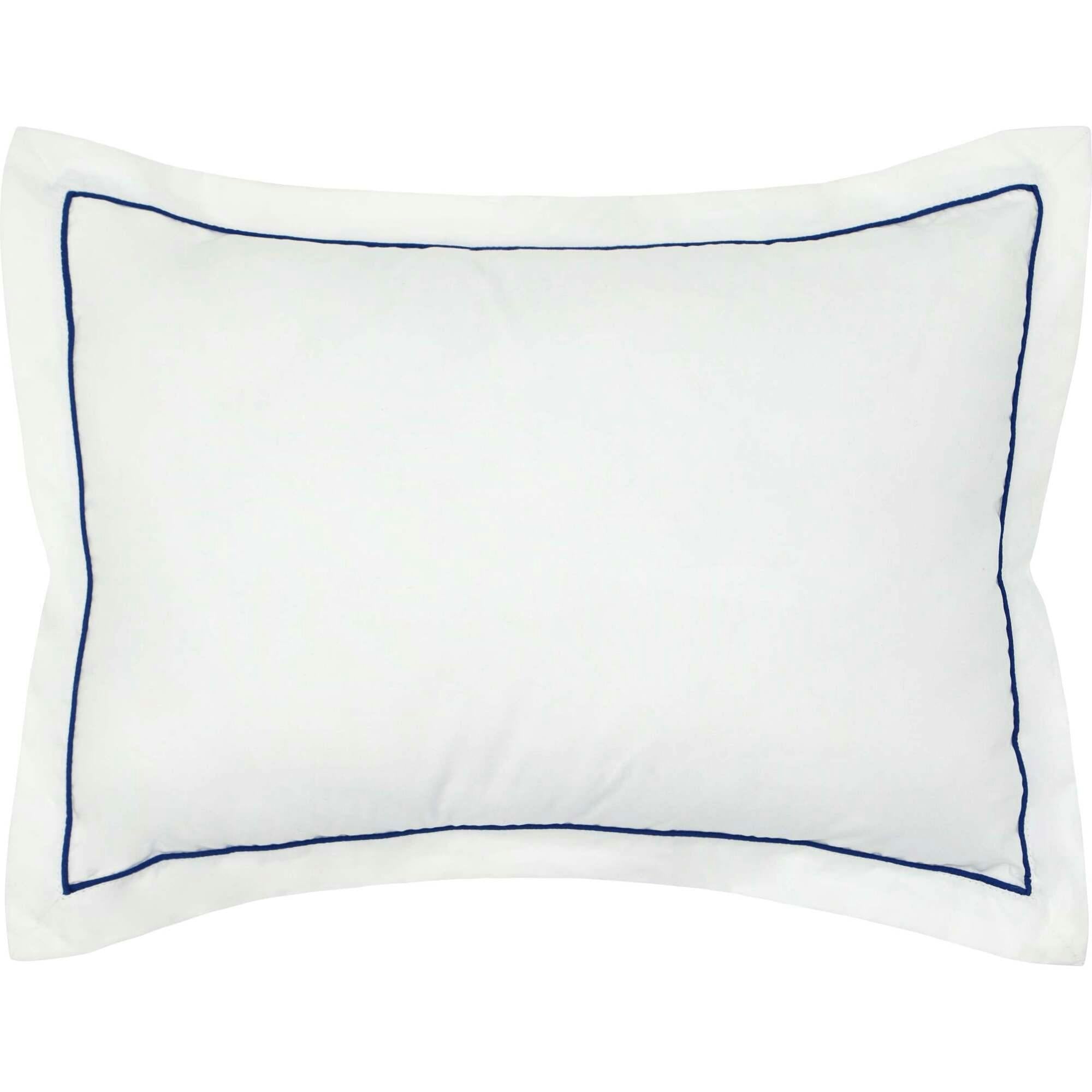 Navy Trim Decorative Pillow