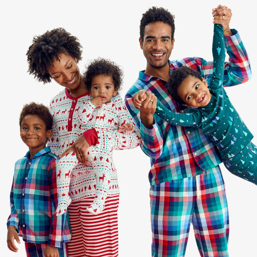Kids organic PJ top in wintry woods