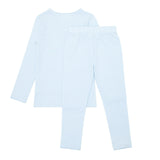 girls powder blue stripe pima pajamas set
