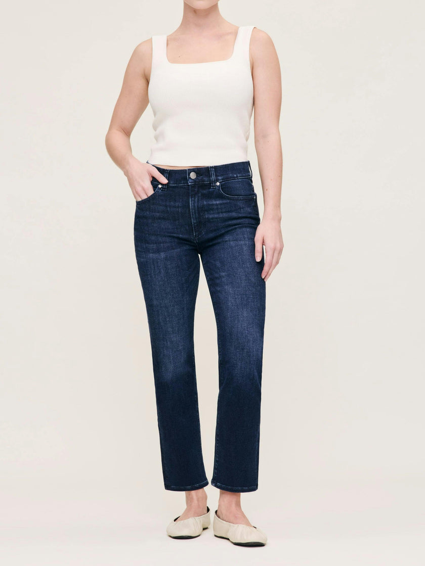 Halle Straight Petite High Rise Instasculpt™ 25.5" Jeans | Mediterranean