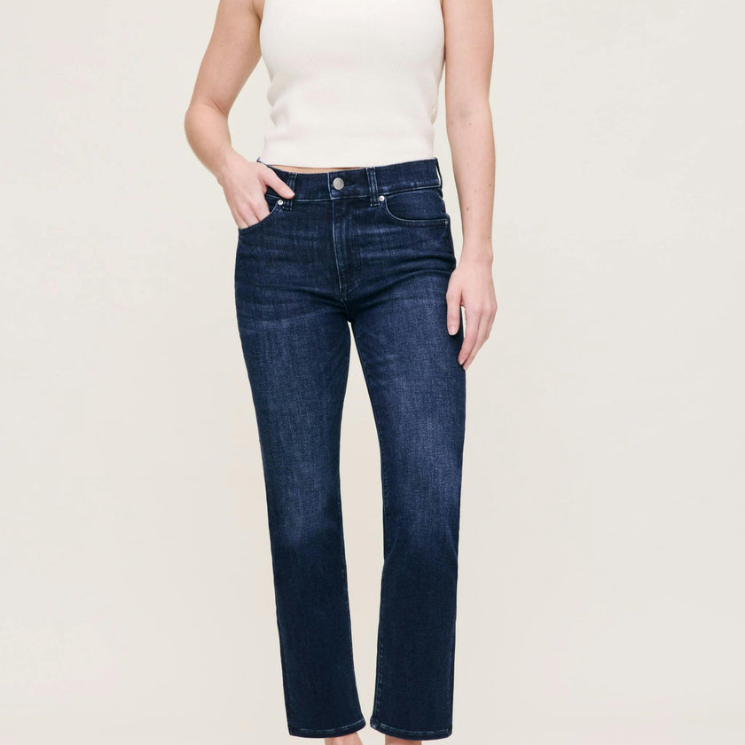 Halle Straight Petite High Rise Instasculpt™ 25.5" Jeans | Mediterranean
