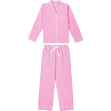 Women's Hepburn Gingham Pink Long PJ Set - Organic Cotton Poplin