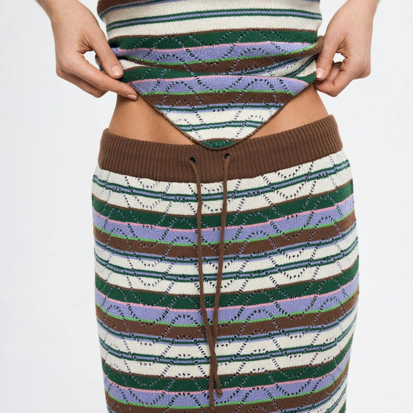 women's organic cotton midi skirt – juicy grape