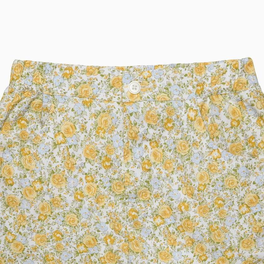 Rosie Floral Shorts in Yellow Rose Floral