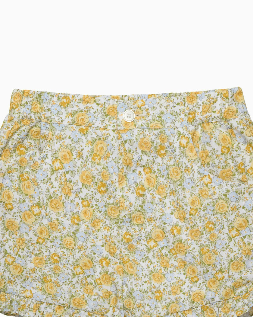Rosie Floral Shorts in Yellow Rose Floral