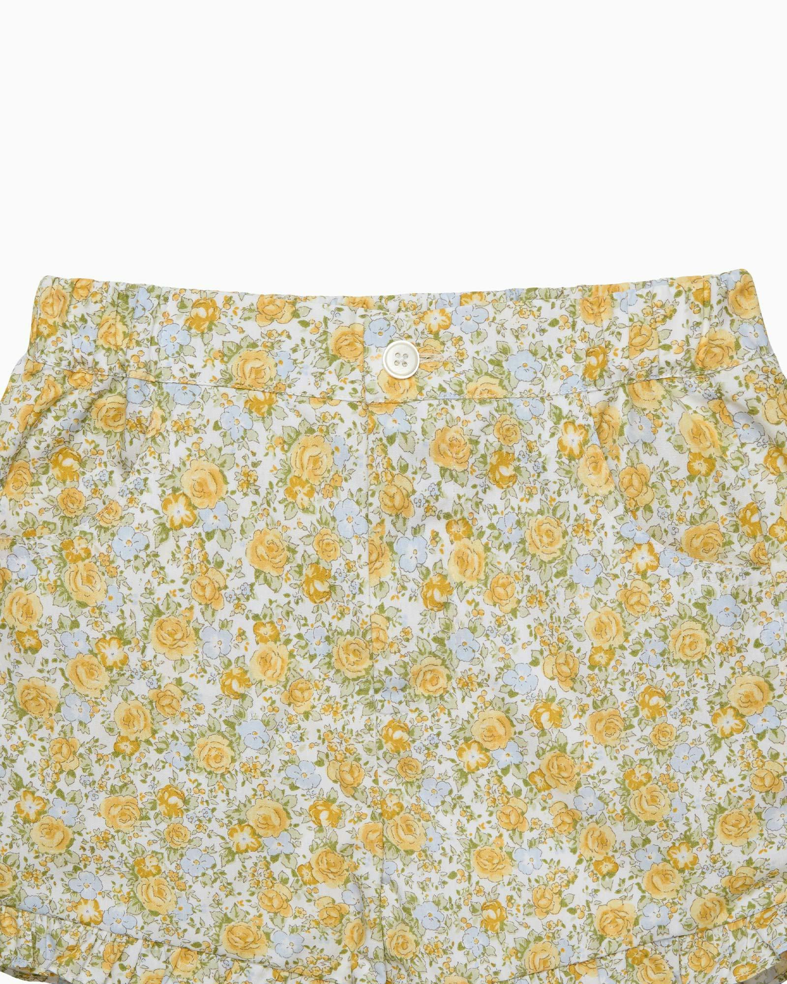 Rosie Floral Shorts in Yellow Rose Floral