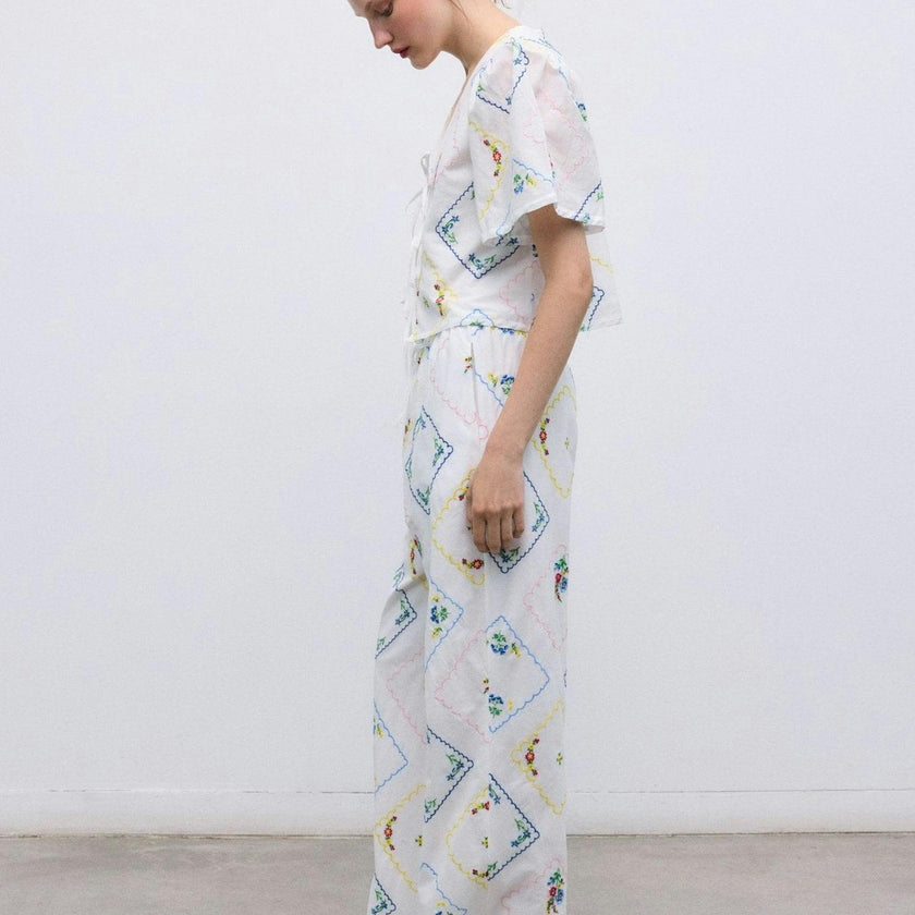 Jacinthe Woman Shirt Multicolor Embroidery