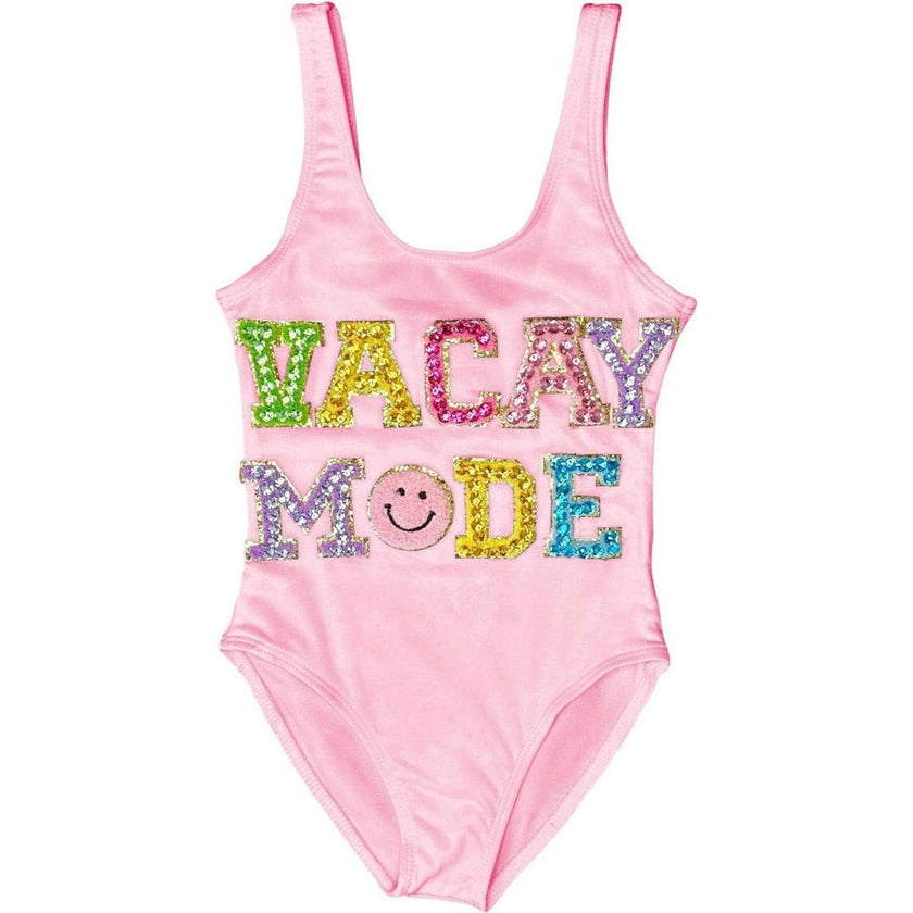 Women's Pink Crystal VACAY MODE Swimsuit