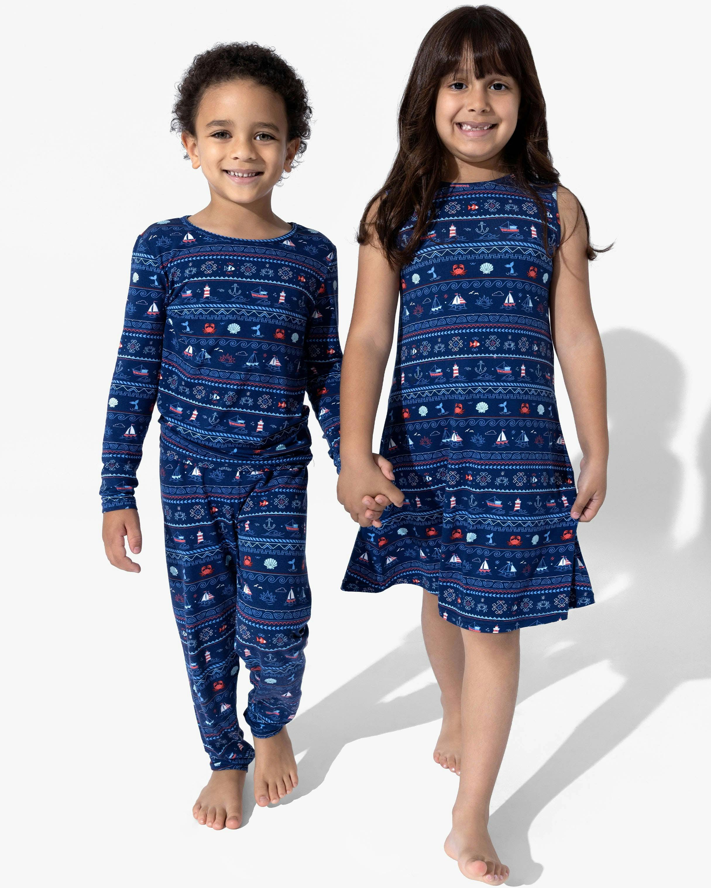 Sail Away Fair Isle Bamboo Kids Pajamas