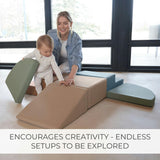 Fun Climbing Toy Set for Toddlers Aged 1-3 - Incl. Crawl Through Tunnel & PU-Leather Climbing Blocks for Indoor Fun - Foam Play Gym for Baby & Kids