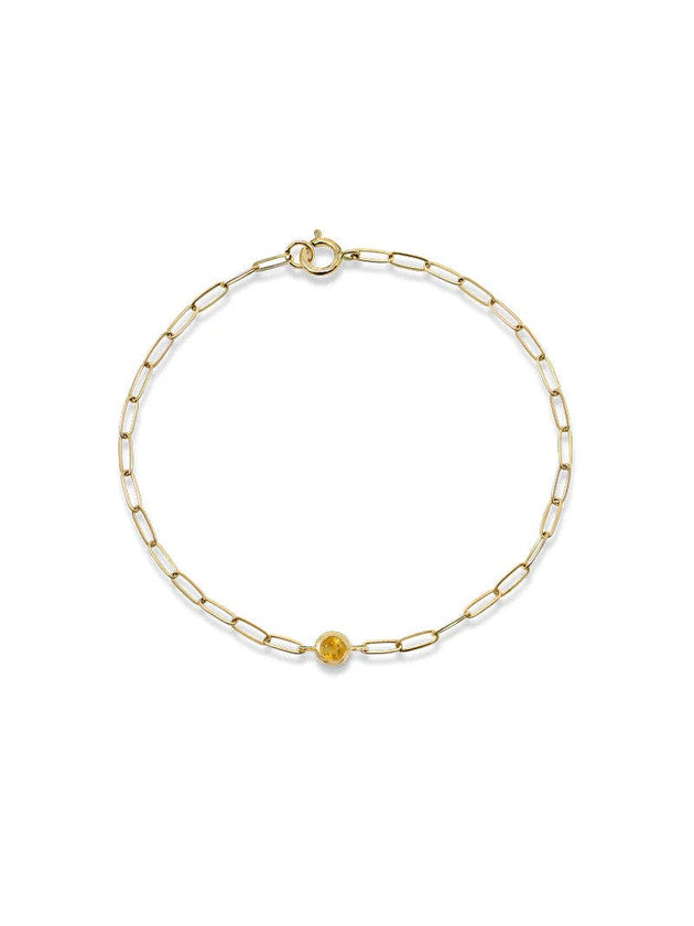Classique Birthstone Paperclip Bracelet
