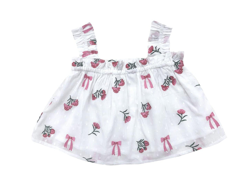 Floral Bows Embroidery Laurie Blouse
