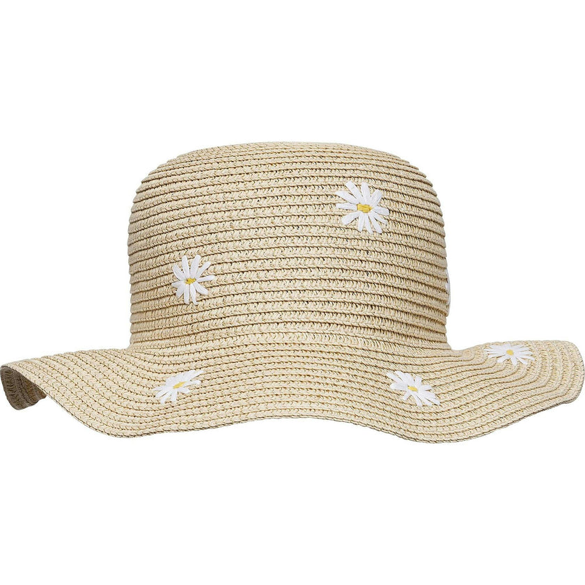 Embroidered Woven Rafia Hat