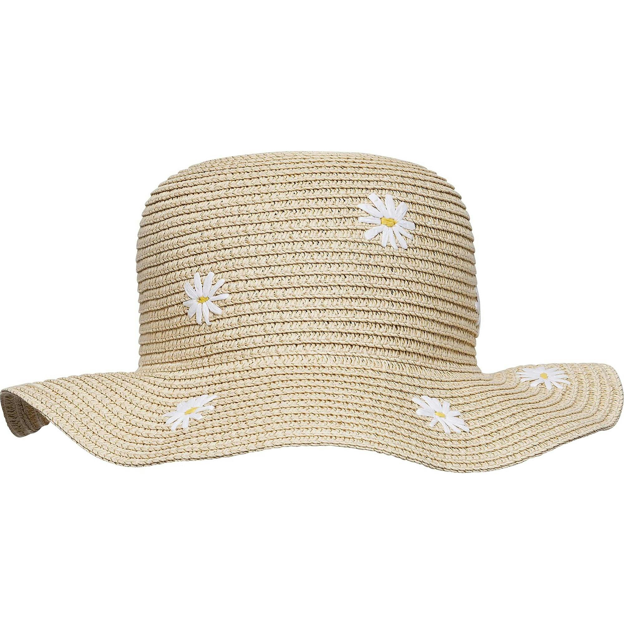 Embroidered Woven Rafia Hat