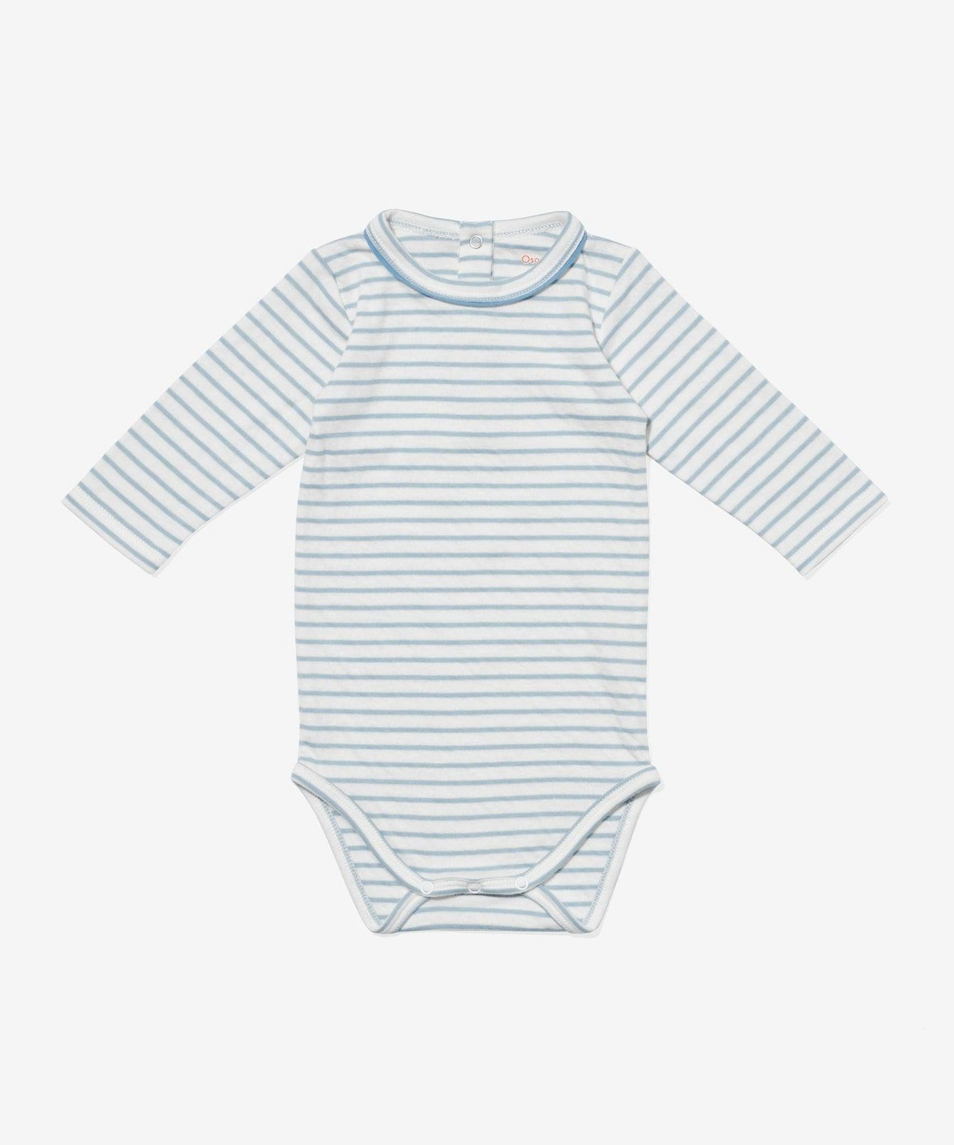 Edward One-piece, Dusty Blue Mini Stripe