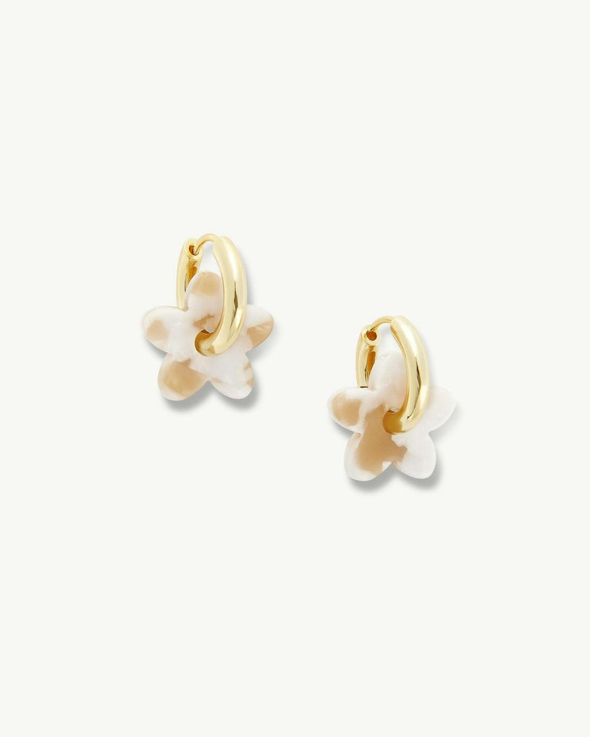 Petite Flower Charms in Taupe Shell