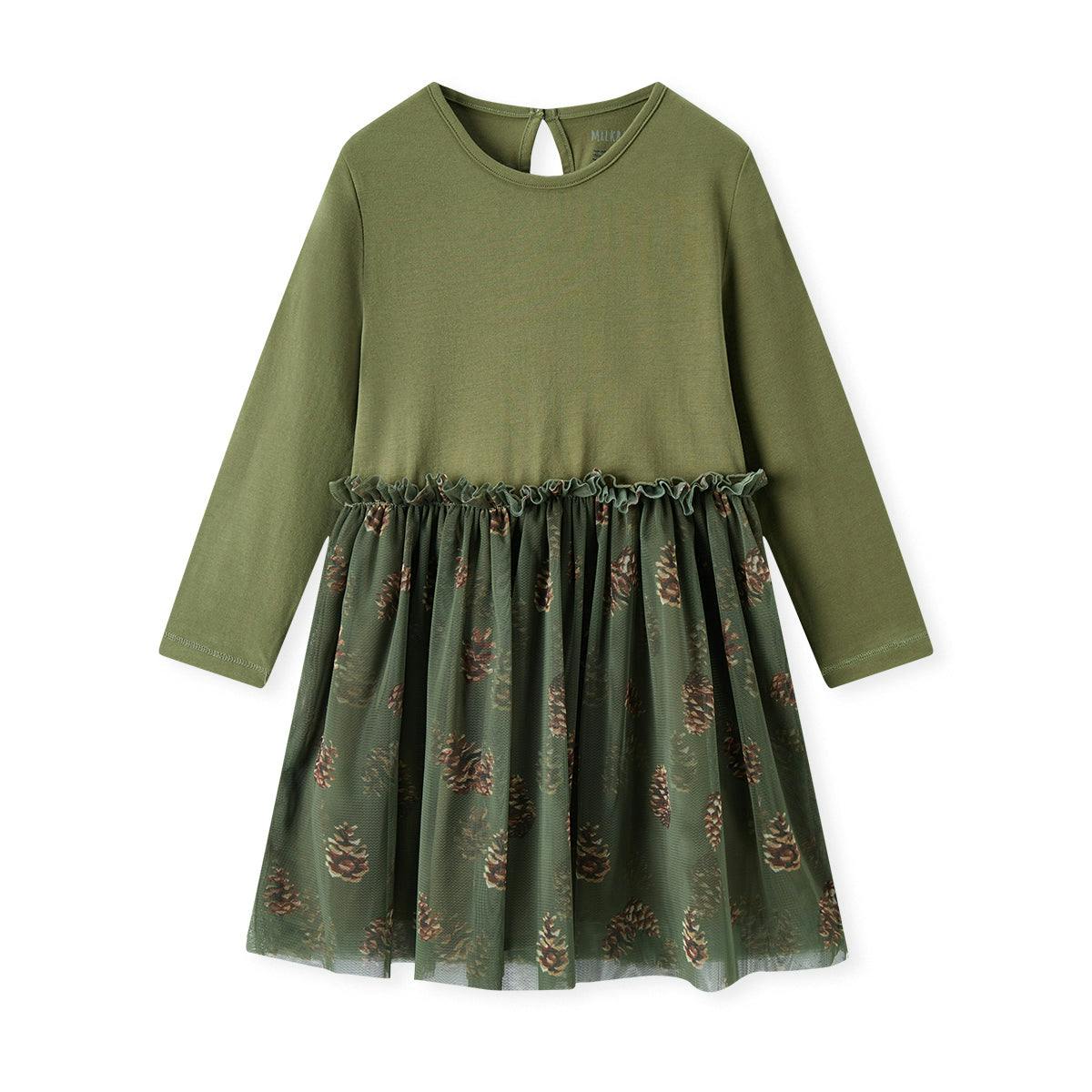 Pinecone Cotton Stretch Long Sleeve Ballet Dress