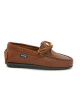 Laces Moccasin in Smooth Leather, Cuoio